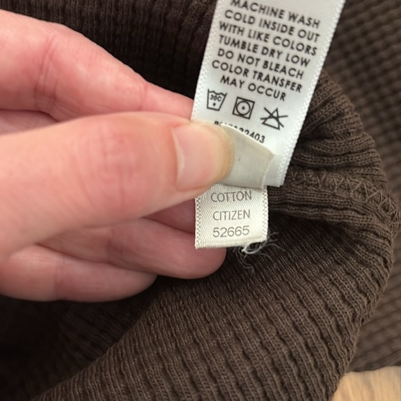 Cotton Citizen Cooper Half Zip Thermal Espresso brown Men’s size S NWT - Picture 8 of 9